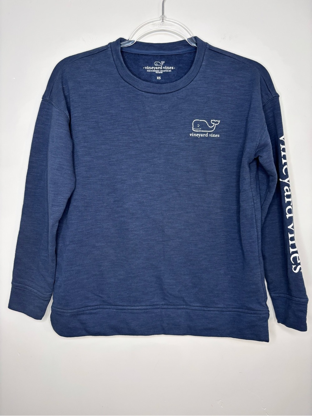 Vineyard Vines Whale Logo Crewneck Sweatshirt XS Blue Pullover Lounge Casual
